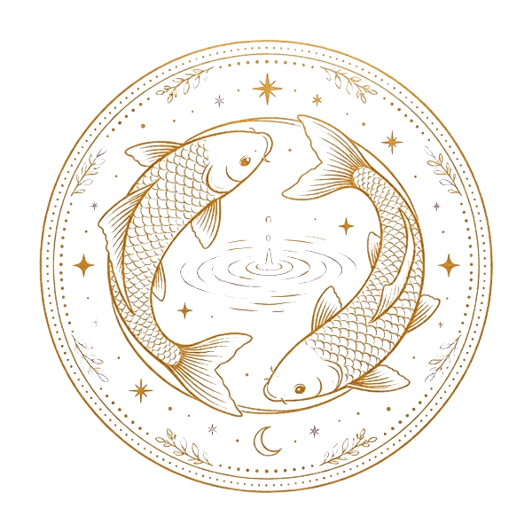 Meena (Pisces) medallion illustration