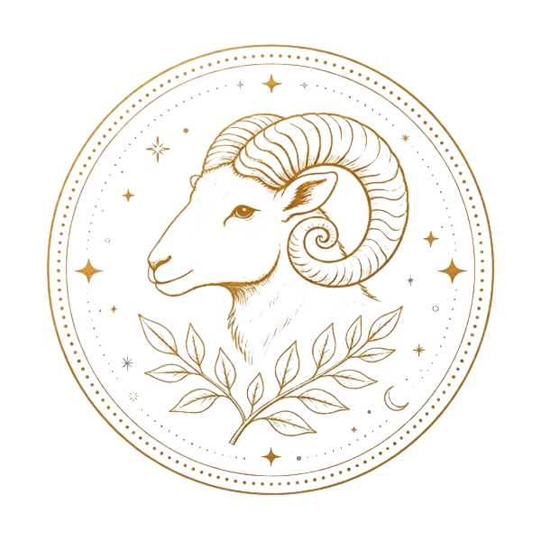 Mesha (Aries) medallion illustration